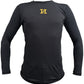 Super Heroes Undershirt Long Sleeve Adult General Black Black Round Neck All Seasons