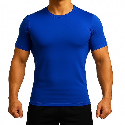 スーパーヒーローズ アンダーシャツ 半袖 高校野球対応 大人 一般 青 ブルー 丸首 オールシーズン