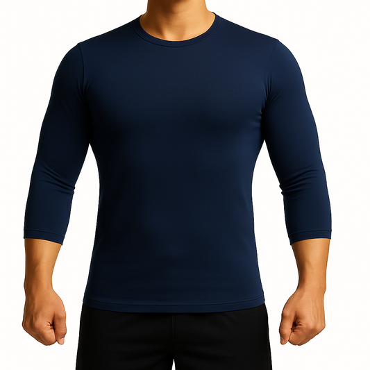 スーパーヒーローズ アンダーシャツ 七分袖 高校野球対応 大人 一般 オールシーズン 丸首 ネイビー 紺色
